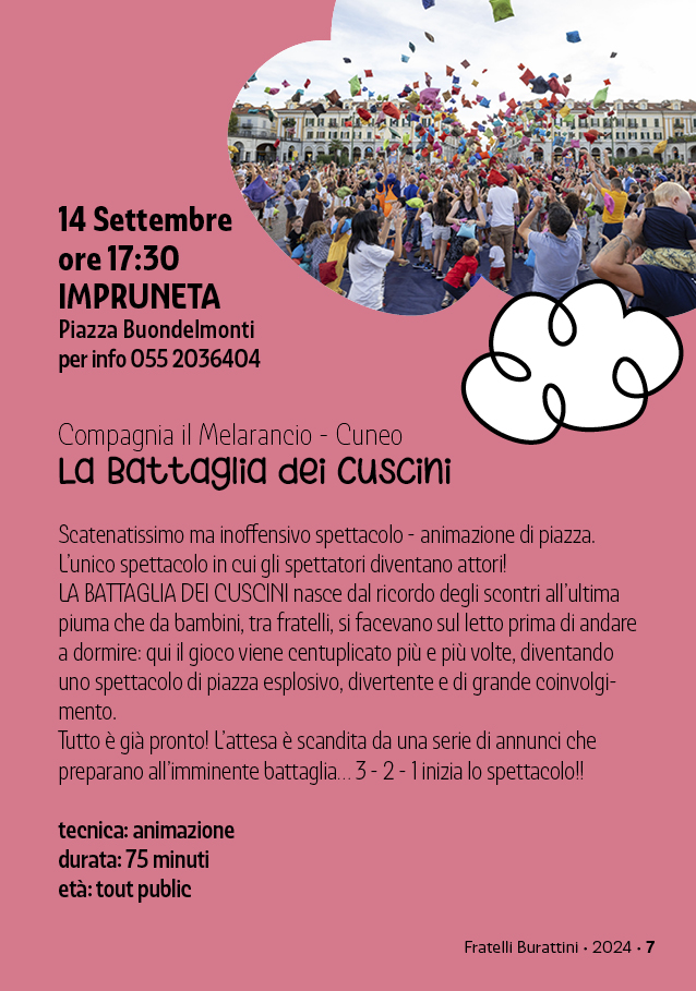 "La Battaglia dei Cuscini", spettacolo teatrale.