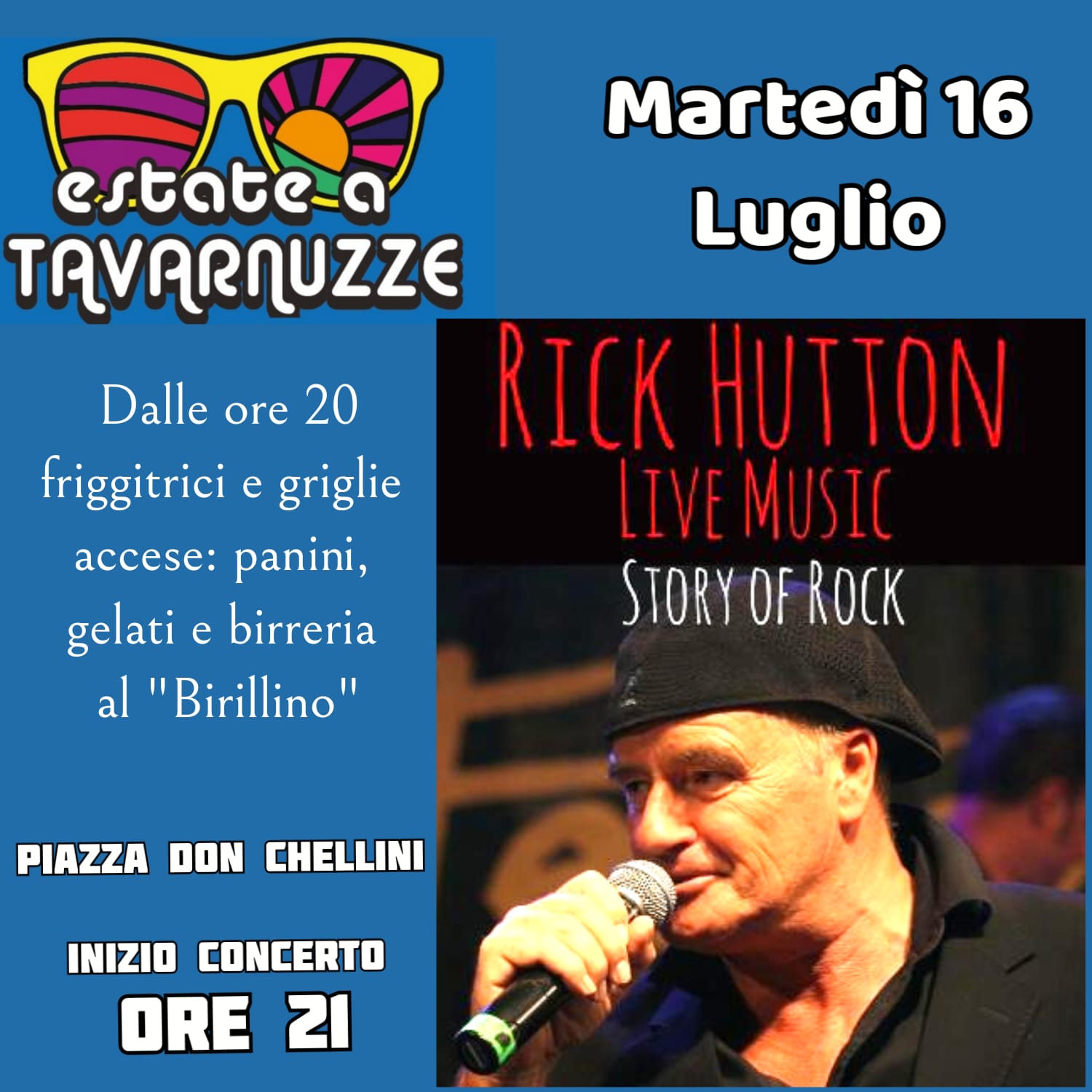 Rick Hutton in concerto, live music "Story of Rock"