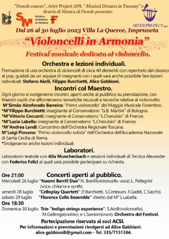 Violoncelli in Armonia - Festival musicale dedicato al violoncello